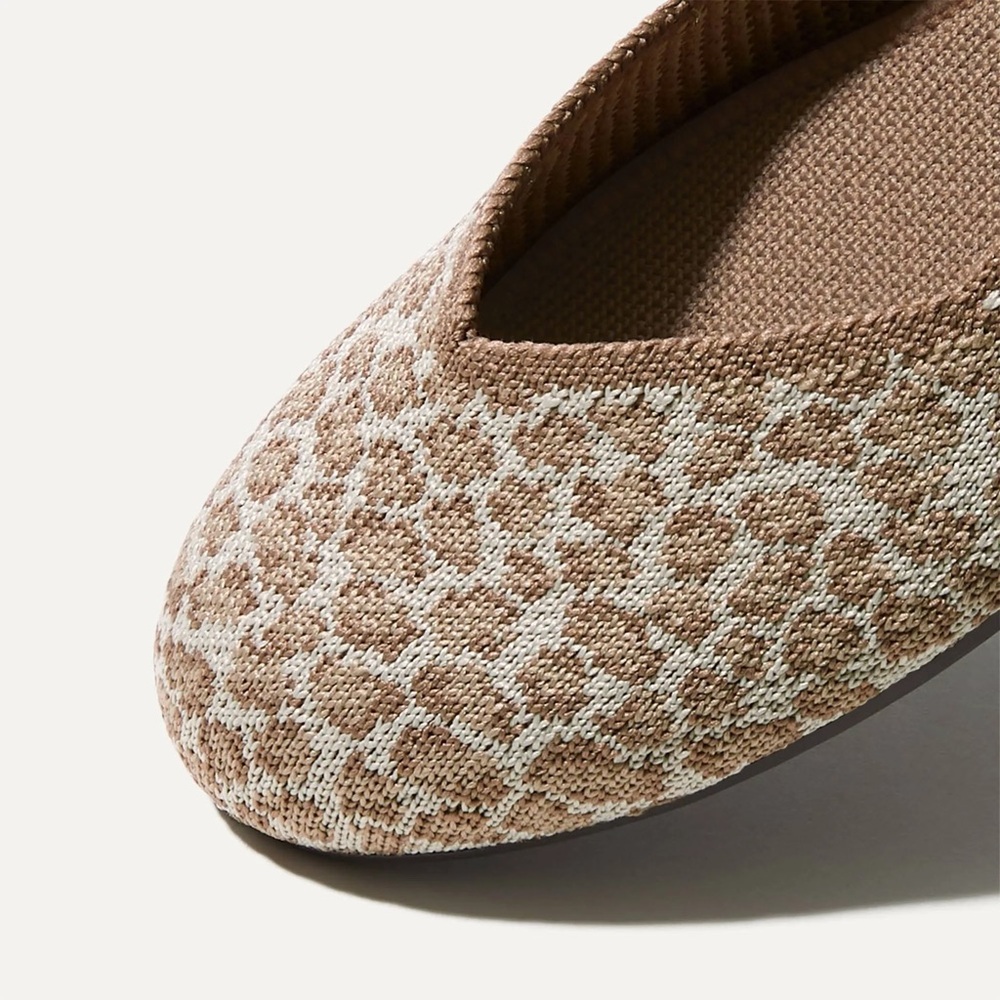 Rothy's Beige Leopard-Print Flats with Blue Trim - Picture 3 of 8